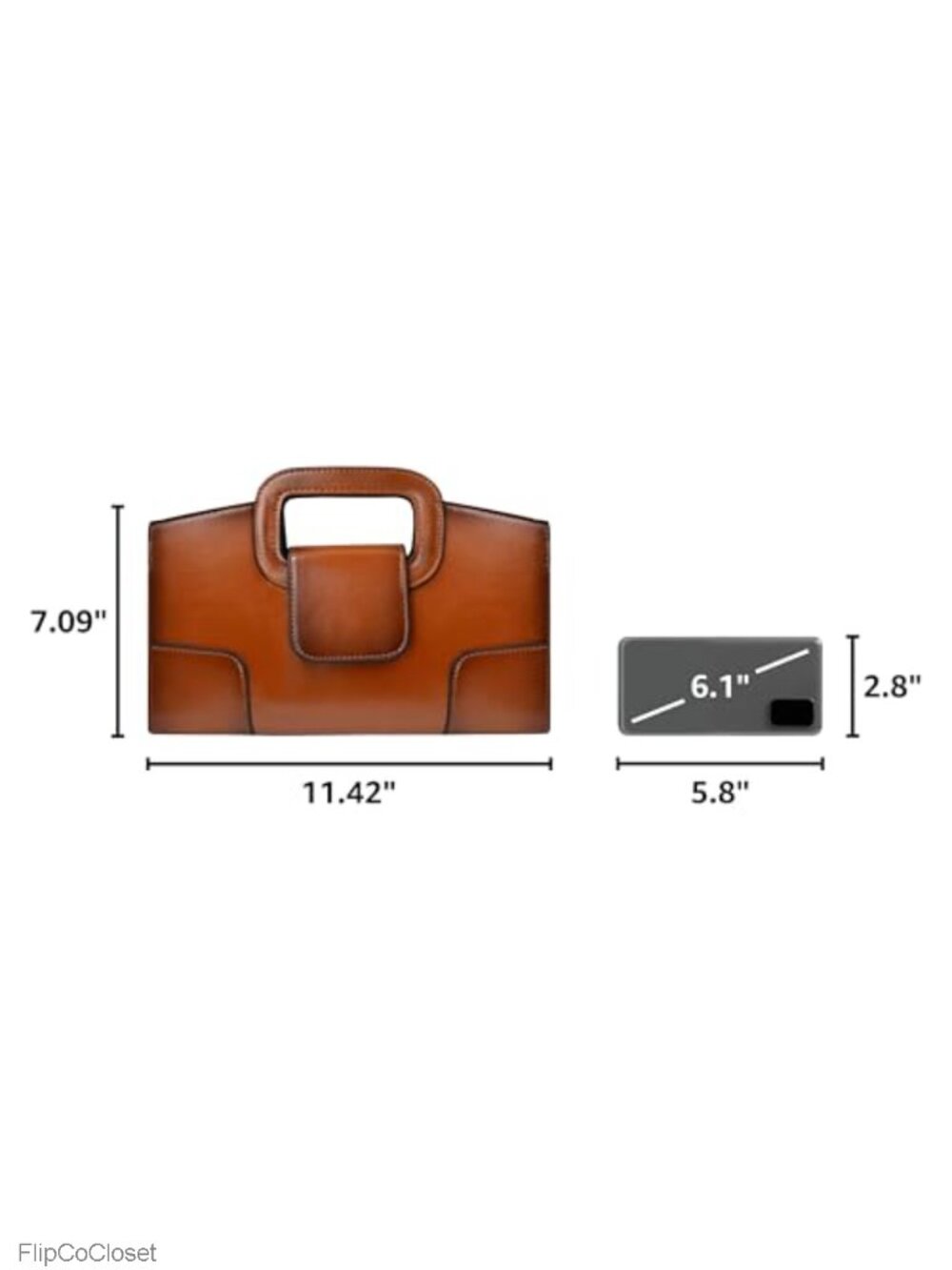 Patent PU Leather Vintage Satchel Top Handle Tote Clutch Shoulder Bag - Picture 2 of 6